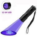 9/12/51LED UV Flashlight Portable Pet Urine Stain Money Detection Torch Blacklight Emergency Waterproof Ultraviolet Flashlight