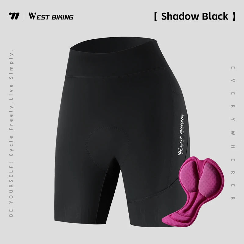 WEST BIKING Men Cycling Shorts With Pockets Anti Slip 4-Way Stretch Sponge Pad Men's Shorts Quick Dry Soft Gravel Women's Shorts