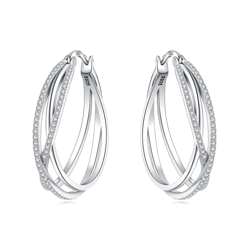 925 Sterling Silver Simple Gold U-shaped Earrings Jewelry | SAMAG