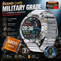 2026 New Military TANK 1400mAh Battery Smart Watch IP68 Waterproof LED Flashlight Heart Rate Sports tracker SOS Smart Watch Men