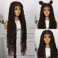 Pink Soft Faux Braids Wig for Black Women 36 Inches Synthetic Knotless Box Braided Wigs with Baby Hair Full Lace Dreadlock Wig