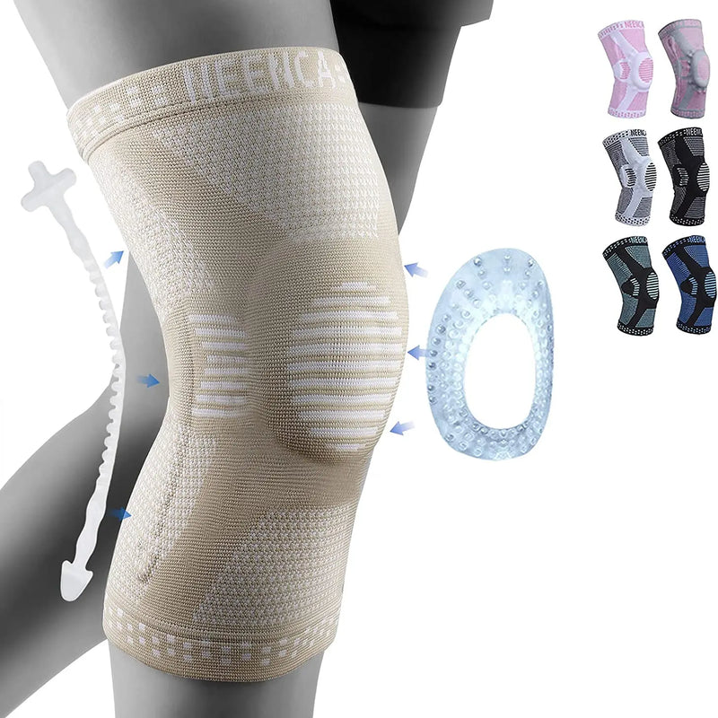 NEENCA Copper Knee Brace Knee Support with Patella Gel Pad &Side Stabilizers for Knee Pain Sport Arthritis ACL Joint Pain Relief
