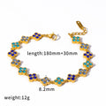 18K Gold Plated Stainless Steel Bracelet with Delicate Cubic Zirconia Luxury Fashion Party Jewelry Gift