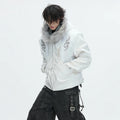 LUZHEN 2025 Winter Embroidery Pattern Patchwork Design Thickened Warm Hooded Padded Coat Men's Fur Leather Parka Jacket JY5616