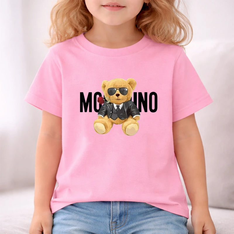 Fashion Letter Bear Print Children Summer Clothing - View 5 | SAMAG