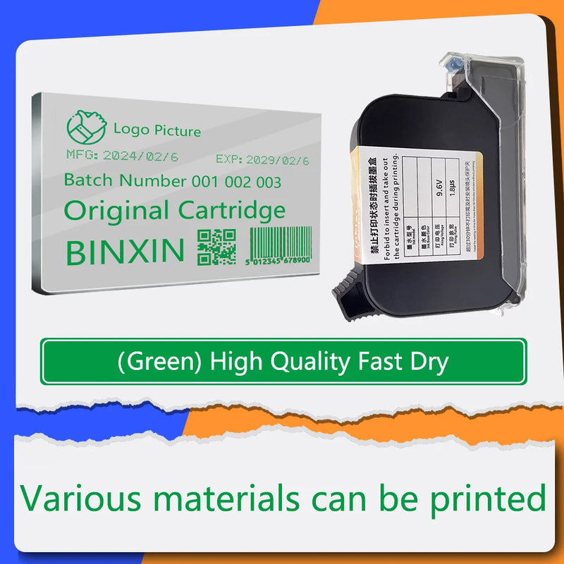 Baiyi Ink Cartridge 12.7mm Quick Dry Original Solvent 0.5 inch Eco for Inkjet Ink Jet Printer