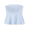 Women Sexy Fashion Strapless Peplum Bustier Tops Straight Neck Side Zipper Female Camis Mujer