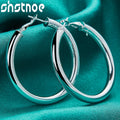 SHSTONE 18K Gold 50mm Big Round Earrings For Women Party Wedding Banquet Fashion Jewelry 925 Sterling Silver Hoop Earring Gifts