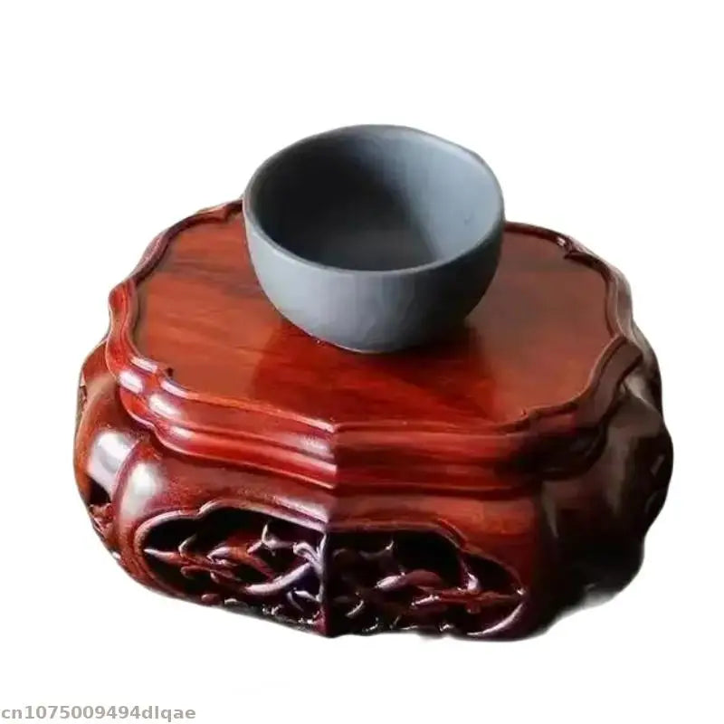 Redwood Miniature Model Sculpture Decoration Pedestal Flowerpot Plant Decoration Base Flowerpot Vase Display Base