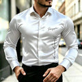 Men's Satin Silk Shirt Luxurious Letter Printed | SAMAG