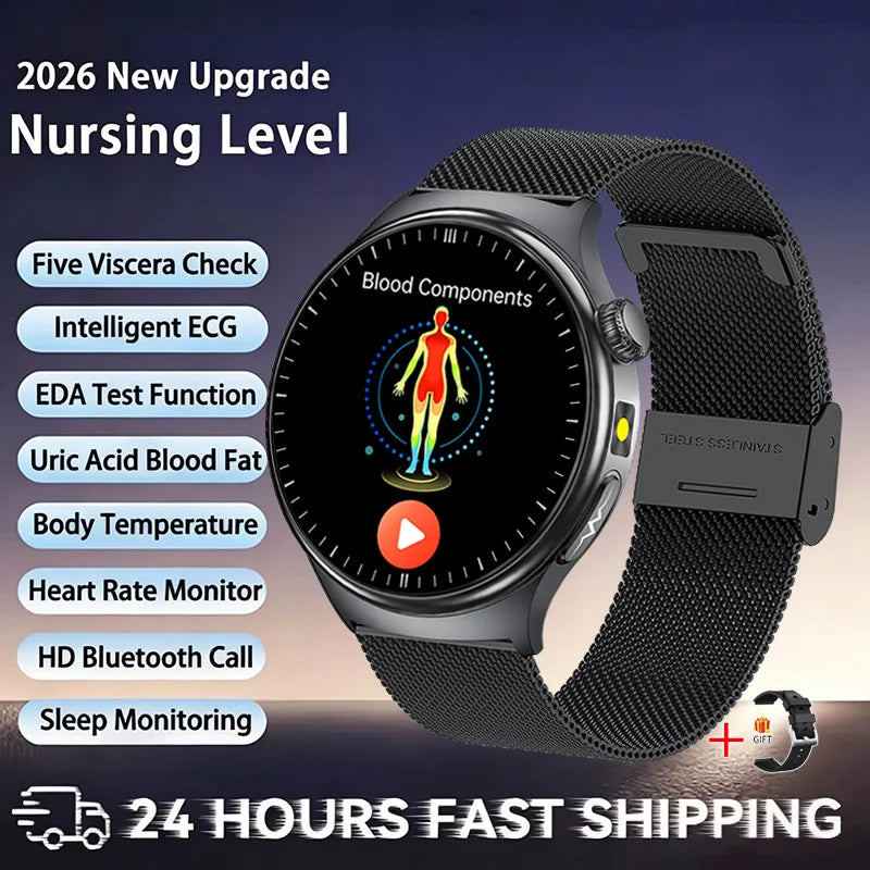 2026 New Health Sport ECG AI Diagnosis Smart Watches Men Heart Rate Blood Pressure IP68 Waterproof Smartwatches For Men Women