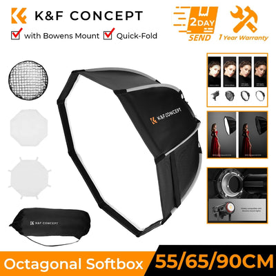 90cm/65cm/55cm Octagonal Softbox Quick Release Bowens | SAMAG