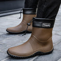 Men Rain Boots Fashion Mid-calf Rubber Boot Outdoor Waterproof Garden Work Shoe Non Slip Fishing Rubber Galoshes Men Rubberboots