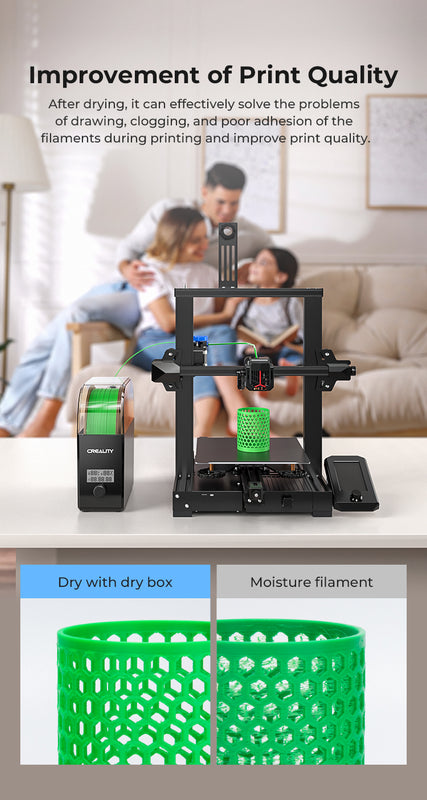 Creality Filament Dryer Upgrade Fan Filament Dry Box 1KG PLA PETG ABS TPU Filaments Dehydrator Storage Box Filament Spool Holder