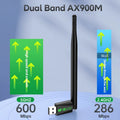 900Mbps USB WiFi6 Bluetooth 5.4 Adapter 5dBi Antenna Network Card 2in1 Dongle 2.4G&5GHz Wlan Signal - Visuel 2 | SAMAG