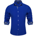 Men's Polyester Cotton Solid Black Shirts Long Sleeve | SAMAG