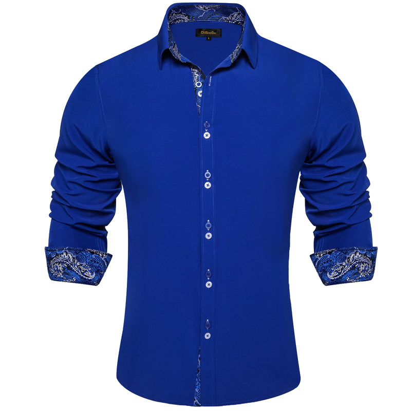 Men's Polyester Cotton Solid Black Shirts Long Sleeve | SAMAG
