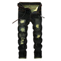 Fashionable New Men's Motorcycle Jeans Pleated Holes | SAMAG