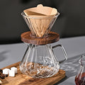 JUSTINLAU Hand Drip Coffee Pot Set High Borosilicate Glass Coffee Brewing Pot Espresso Filter Cups Household Coffee Accessories