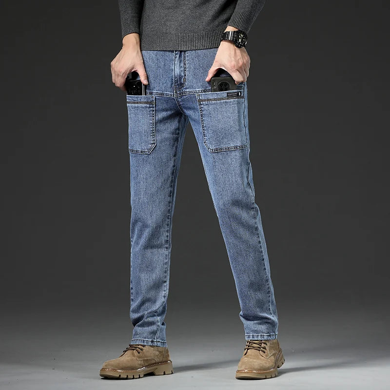 6 Pocket Design Men's Denim Jeans Skinny Full Length | SAMAG