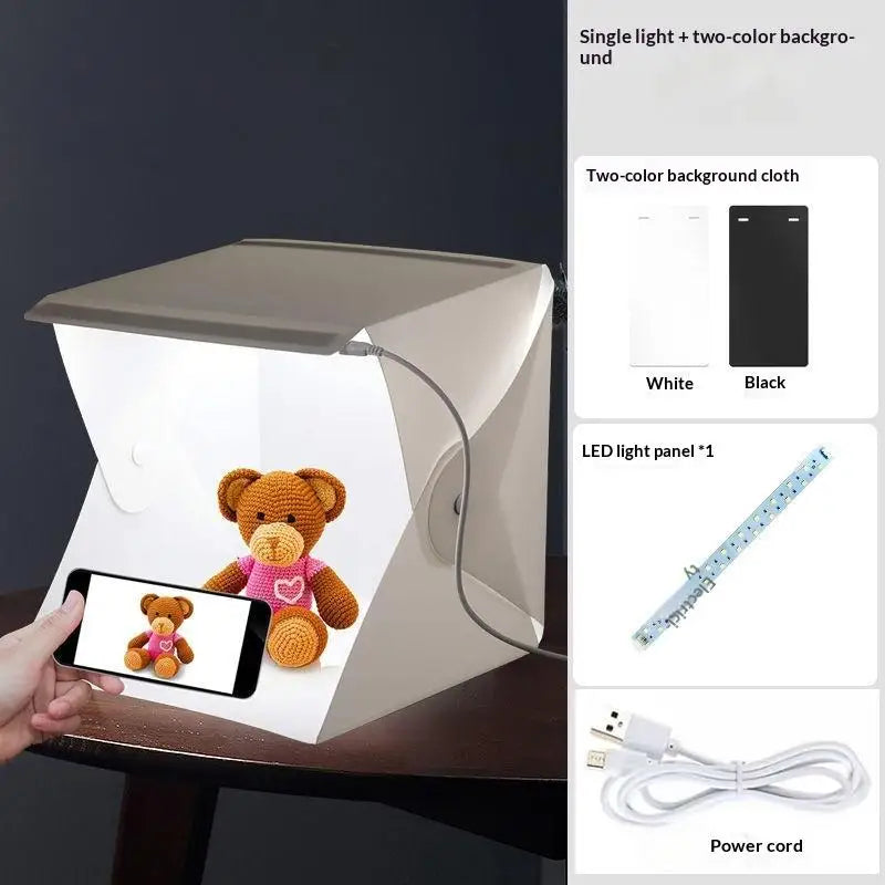 Portable LED Photo Studio Light Box Foldable Photography LED Photo Studio Tent USB Mini Light Box With 2/4/6 Color Backdrop
