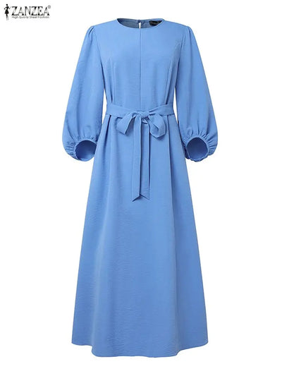 Modest Hijabs Women Long Dresses Elegant Lantern Sleeve | SAMAG