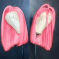 Dark Pink Short Bob Wig Human Hair Straight 13X4 Lace Frontal Wig With Natural Hairline Pre Plucked Short Human Hair Wigs