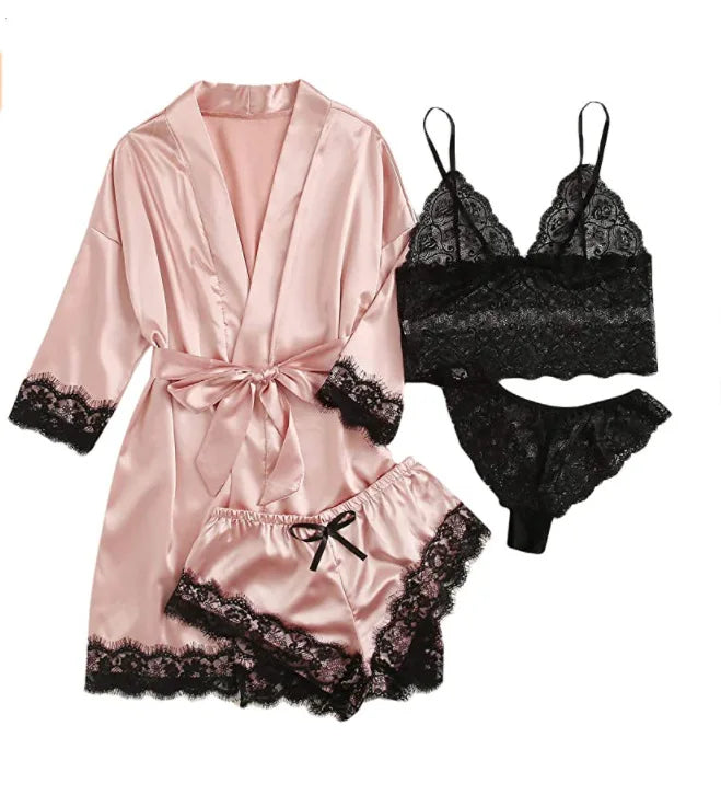European and American Sexy Women's Pajamas Four-piece | SAMAG
