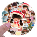 34pcs Monchhichi Waterproof Stickers Large Size Fun And Durable Decals for Crafts And DIY Projects