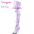 Dancingforce Sexy Long Boots Women Pink Over The Knee High Heels Luxury Design Dance Shoes Stiletto Thigh High Boots
