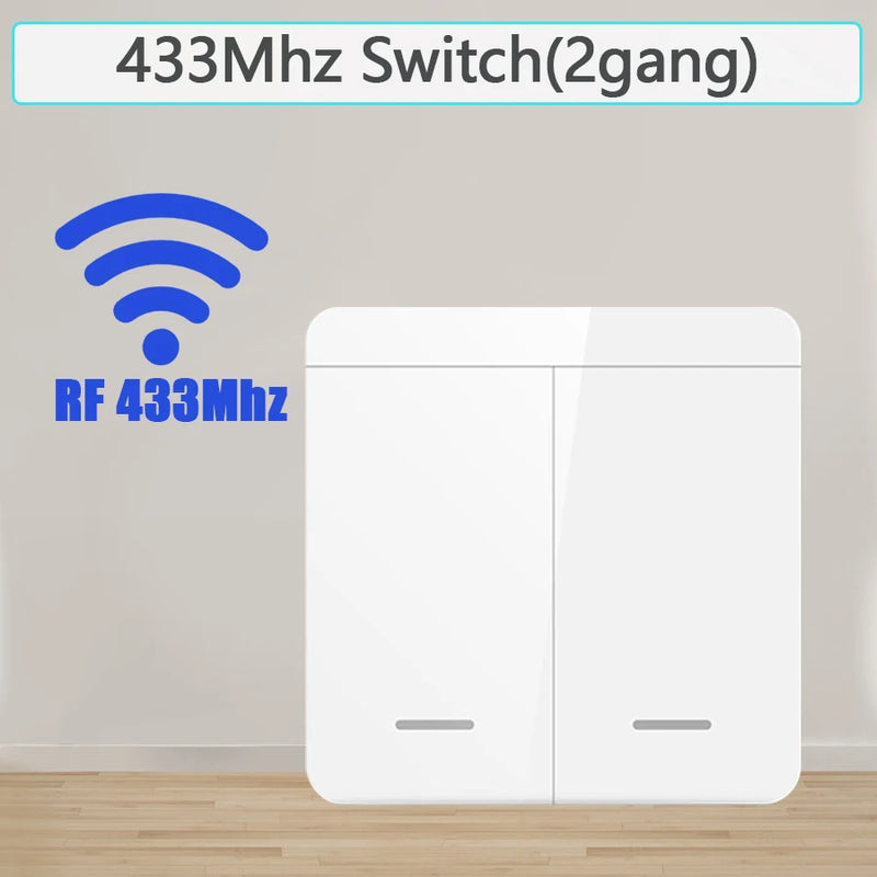 Tuya WiFi Smart Switch 433Mhz Relay Receiver Wireless 1/2/3 Gang 86 Wall Panel Switch APP Control Works with Alexa Google Home