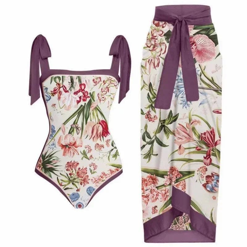 Fashion Women Cover Swimsuit Retro Print Gorgeous - Visuel 12 | SAMAG