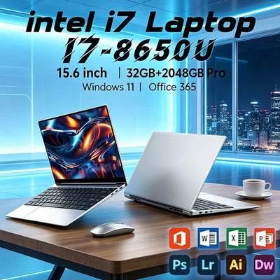 Ultra Slim Laptop Intel Core i7 8650U 15.6" 32GB RAM 2TB | SAMAG