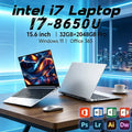 2026 New Ultra Slim Laptop Intel Core i7 8650U 15.6" 32GB RAM 2TB SSD Gaming PC Office Study Computer PC Windows 11 Pro