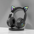 Cat's Ears Headset RGB Light Smile Face TWS Headset Gradient New Headphone Pink Little Girl Earphone Gift Suitable for Any Phone