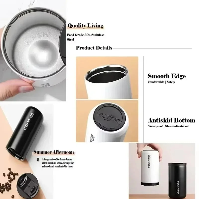 Portable 500ML Stainless Steel Coffee Thermos Bottle Thermal Mug Leakproof Car Vacuum Flasks Coffee Cup Travel Insulated Bottles