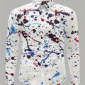 Men's Long Sleeves Shirt Tops Polka Dot Lapel Clothing | SAMAG