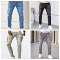 New men's jeans elastic slim fit pants street wear | SAMAG