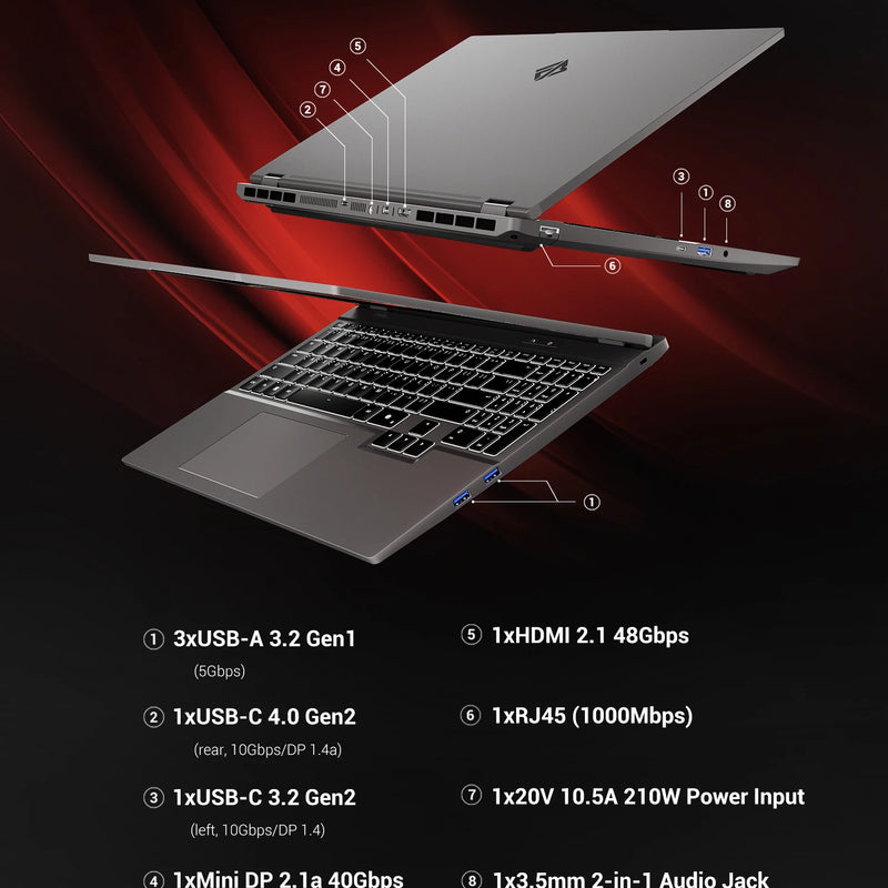 FIREBAT Huan 16 Pro AMD Ryzen 7 H 255 RTX 5060 DDR5 16GB RAM 512GB SSD WiFi6 BT5.3 16inch 2.5K 240Hz Screen gaming laptop