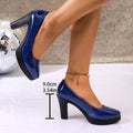 High Heels Shoes Women White Wedding Shoes Thick High Heels Fashion Party Pumps Footwear Black Red Big Size 35-42