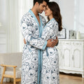Men's lightweight quick-drying pajama bathrobe - 3D digital printing, non-fading design, stand-up collar and adjustable waistban