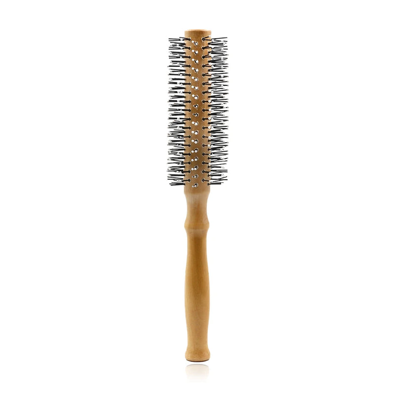 1Pcs Wood Handle Round Rolling Brush Straight Twill Hair Comb Boar Bristle Round Barrel Hair Curling Brush Hairdressing Tool