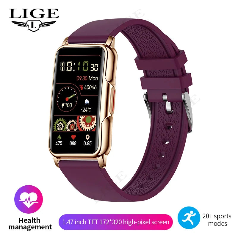 LIGE Women Smart Band Men Watch 1.47 inch Full Touch Heart Rate Sport Fitness Smartwatch New Outdoor Smart Bracelet Ladies 2025
