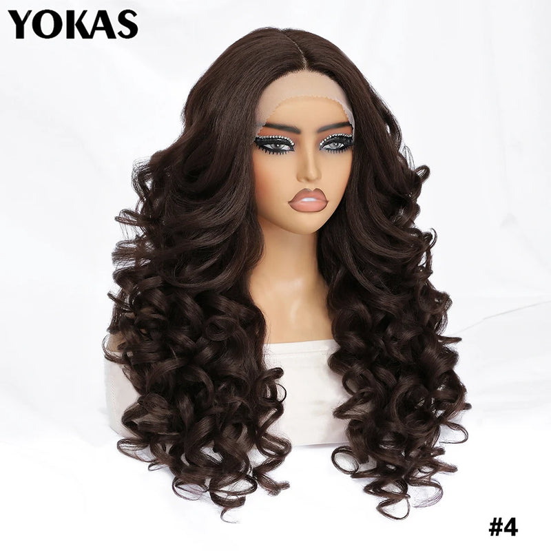 Lace Front Wigs Curly Latisha Synthetic High Quality Blonde Pink Blue Black White Red Brown Wig With Baby Hair For African Women