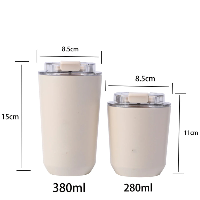 Custom Tumbler Thermos Mug Milky White Coffee Mug Car Thermos Water Bottle Travel Stainless Steel Vacuum Bottle Drinking
