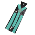 Unisex Elastic Leather Suspenders Braces Men Women Gift Black Blue Red Adjustable Straps for Wedding Suit Skirt Accessories