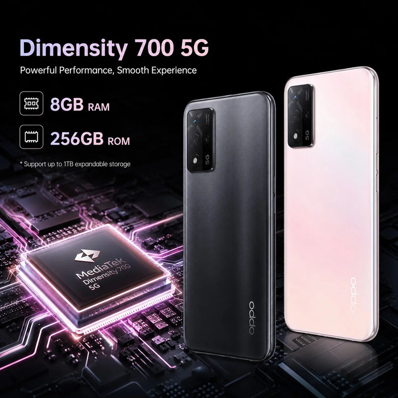 2026 new OPPO A93s 5G Smartphone 8GB 256GB Dimensity 700, 6.5" FHD+ 90Hz Display, 48MP Triple Camera, 5000mAh Battery