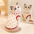 Cute Cherry Pattern Cat Flower Edge Vest Thin Breathable Cat Pullover Comfortable Sweet Pet Shirt Pet Clothing