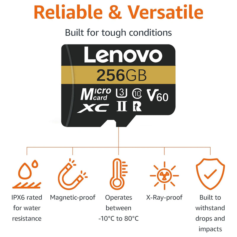 High Speed Lenovo SD Memory Card 128GB 256GB 512GB 64GB Micro SD Cards  Class 10 U3 V60 TF Card For Nintendo Switch Drone Camera
