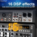 4 / 7 Channel Audio Interfacer Depusheng XT4 DJ Mixer 99-Bit DSP Effect USB Audio Mixer  +48V Phantom Bluetooth for Karaoke